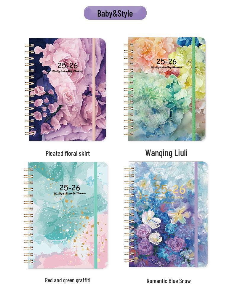 2026 English Student Weekly A5 Planner Coil Notebook