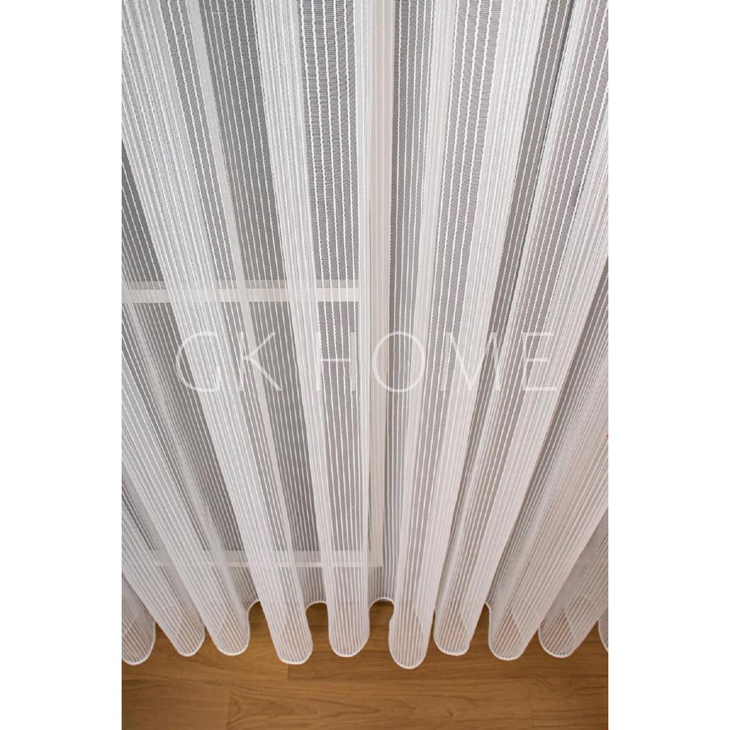 Luxury Wrinkle-free Striped Chain Tulle Tulle Curtain 1/3 Sewing In Thick Pleated