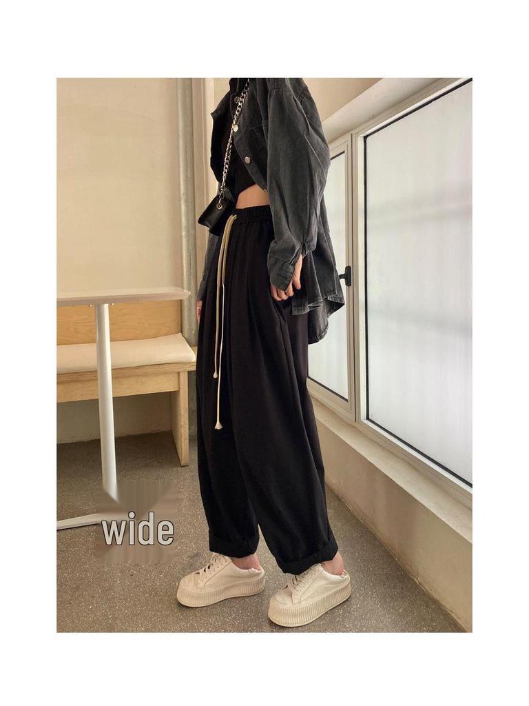 Off-white High Waist Cotton Lantern Pants - Japanese Style, Casual Wide Leg for Women