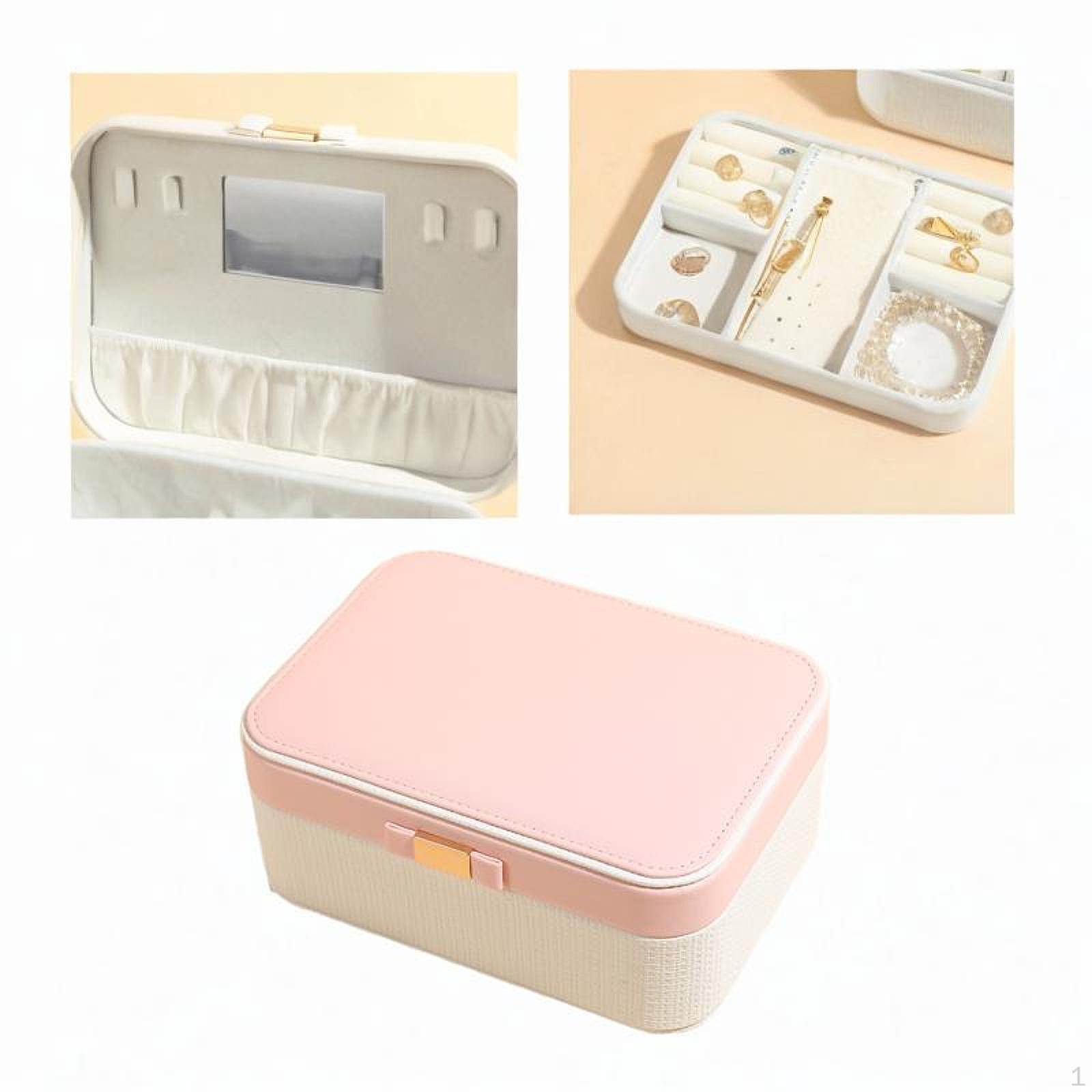 

Контейнер для ювелирных изделий, двухслойный дорожный футляр для женщин, броши для хранения белый