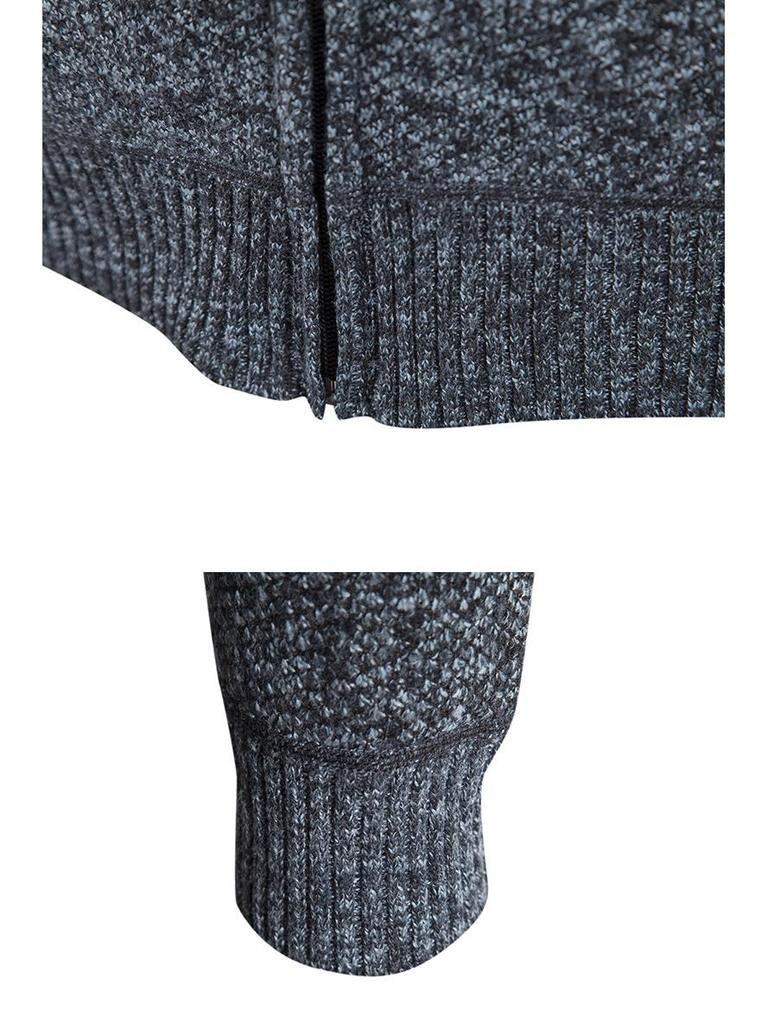Herren Kapuzen-Fleece-Strick-Cardigan-Pullover