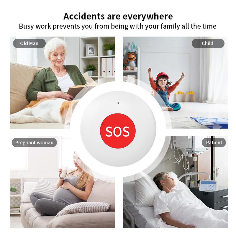 Tuya Zigbee SOS Emergency Button One Key Alarm for Patient Elderly Children Emergency Help Call Security Device App Control