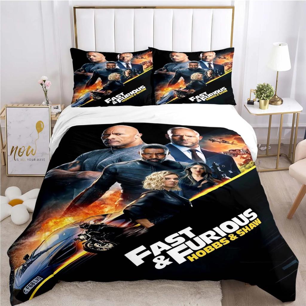 3D Print Action movies Bedding Set Men's Speed Racing bed Duvet Cover Set With Pillowcase 2/3pcs Comforter Cover Bedroom Decor