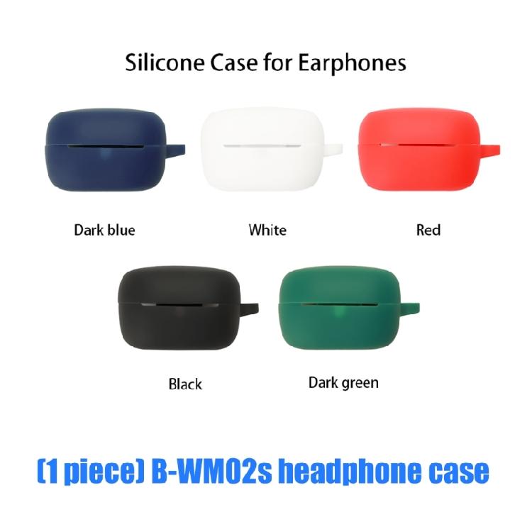 Front Opening Earbud Case Cover for WM02S Charging Case, Soft Silicone Sleeve with Side Carry Point for Storage