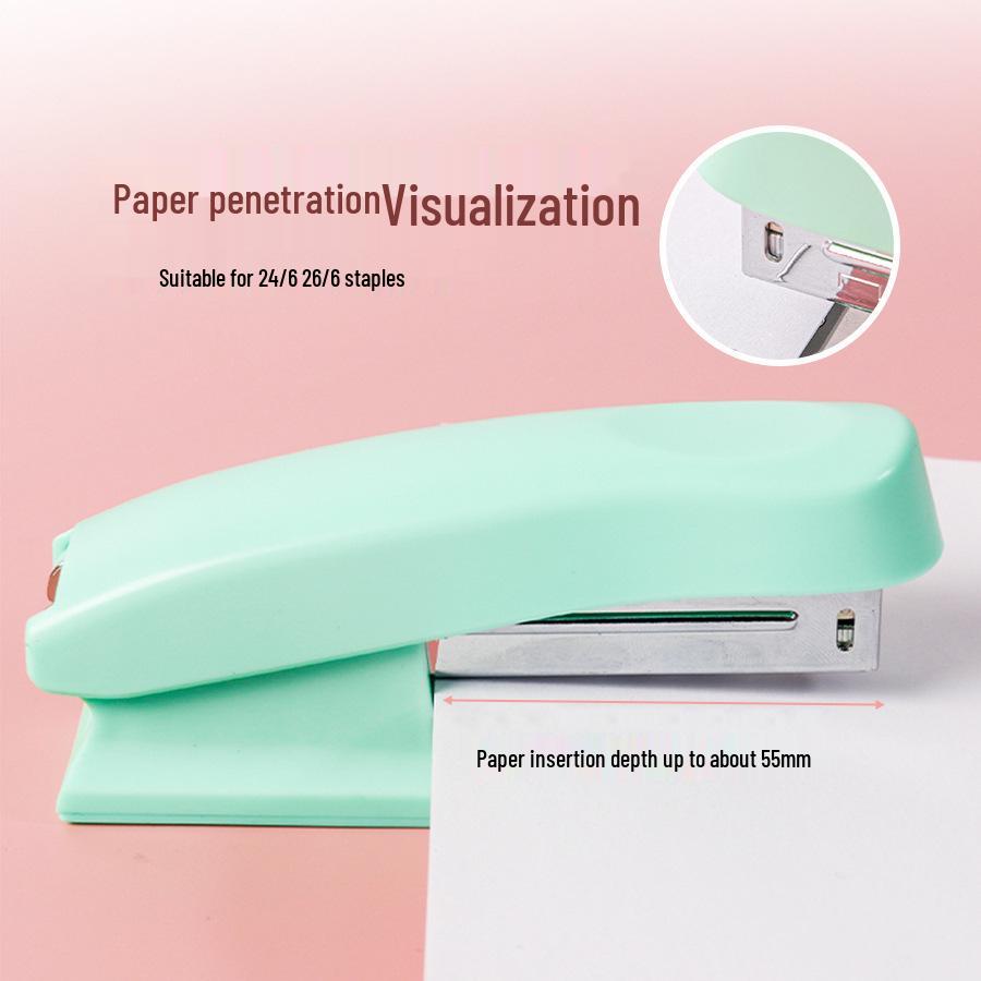 Macaron Color Effort-Saving Medium Stapler No. 12: Portable High-Performance Stationery for Office & Students