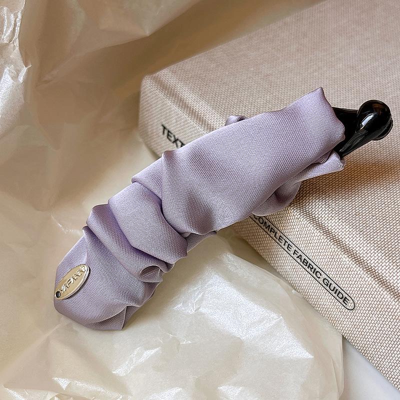Satin Pleated Solid Color Banana Hair Clip for Versatile Ponytail Styles