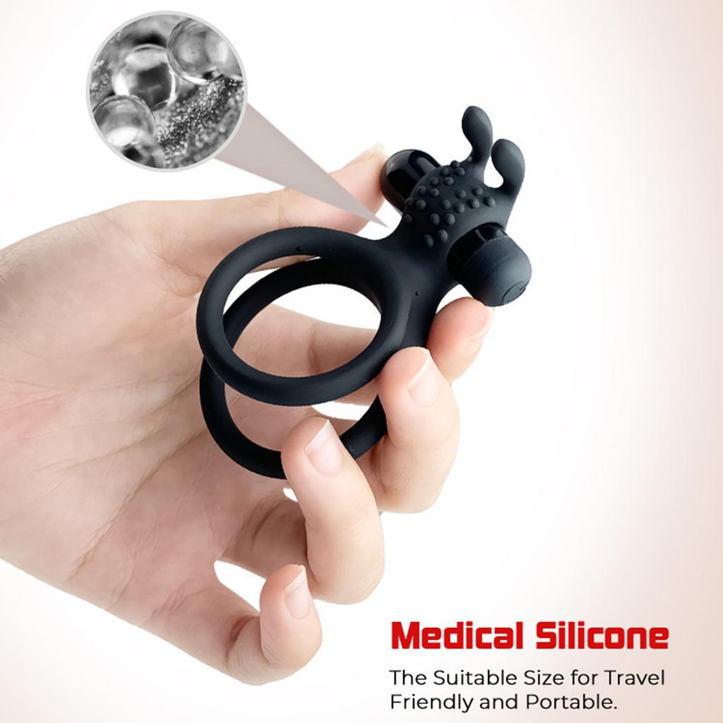 Silicone Rabbit Vibrator Cock Rings Delay Ejaculation Sex Toys For Men Penis Enlargement Clitoral Vagina Stimulator Adult Goods
