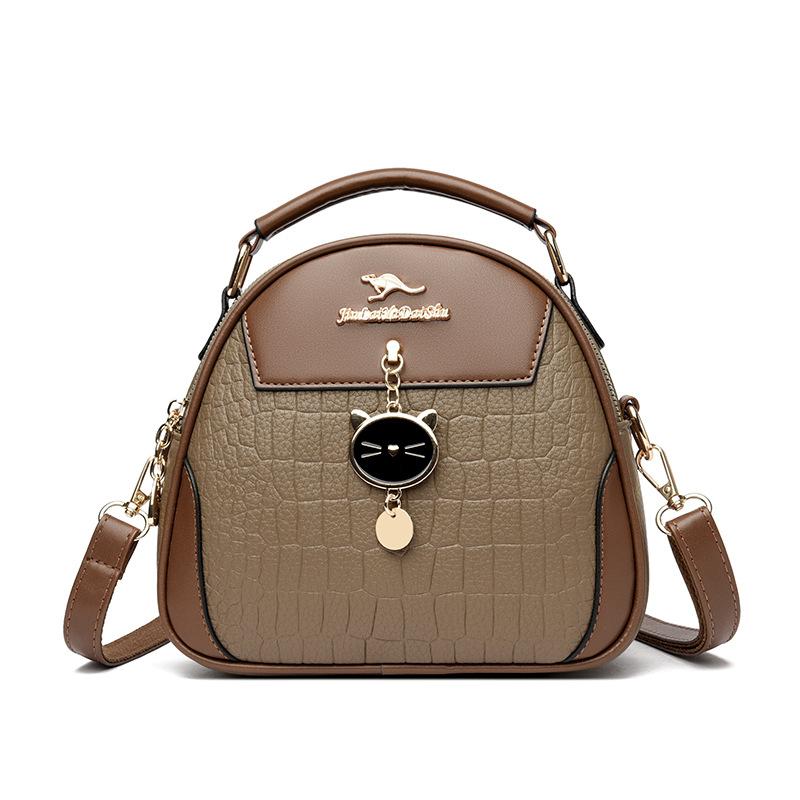 

Bag women s 2025 new fashionable large-capacity women s bag handbag Korean version texture single shoulder oblique span bag manufacturer коричневий