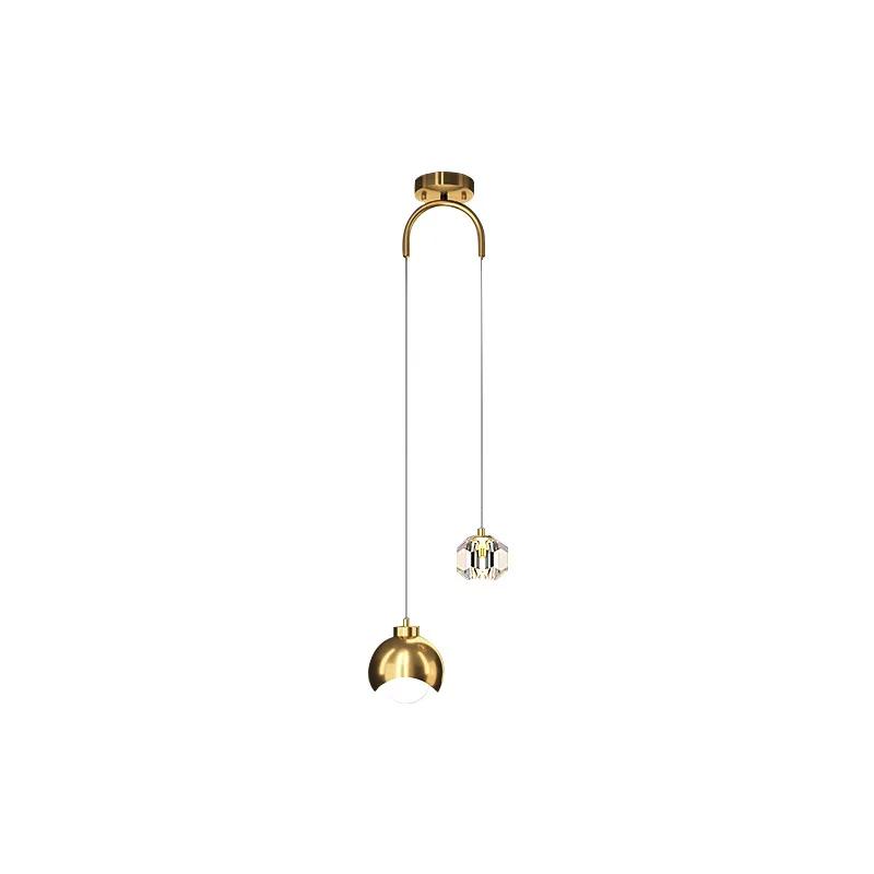 Nordic Luxury Crystal LED Chandelier Double Head Long Line Hanging Lamp For Home Decor Restaurant Bar Bedroom Pendant Lights