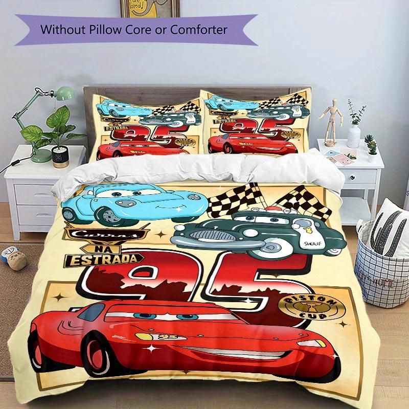 3pcs set Cars Racing1pc of quilt cover+2pcs of pillowcase, no core, print bedding, All Seasons Bedroom Setting018
