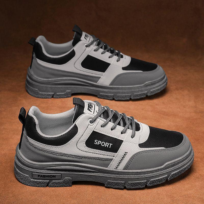 Men's Shoes for Spring Breathable New Trendy Versatile Casual Board Shoes for Men's Low Top Work Leather Martin Boots