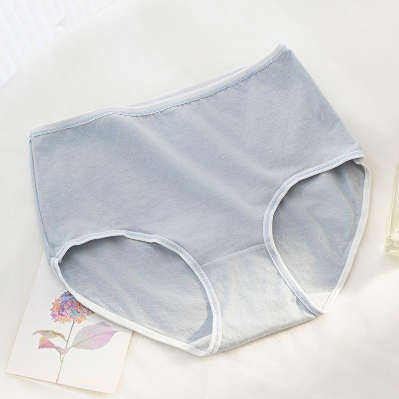 Women's Cotton High Waisted Underwear Macaron Color Series Simple Solid Color Comfortable Soft Mid High Waisted Triangle Waistband
