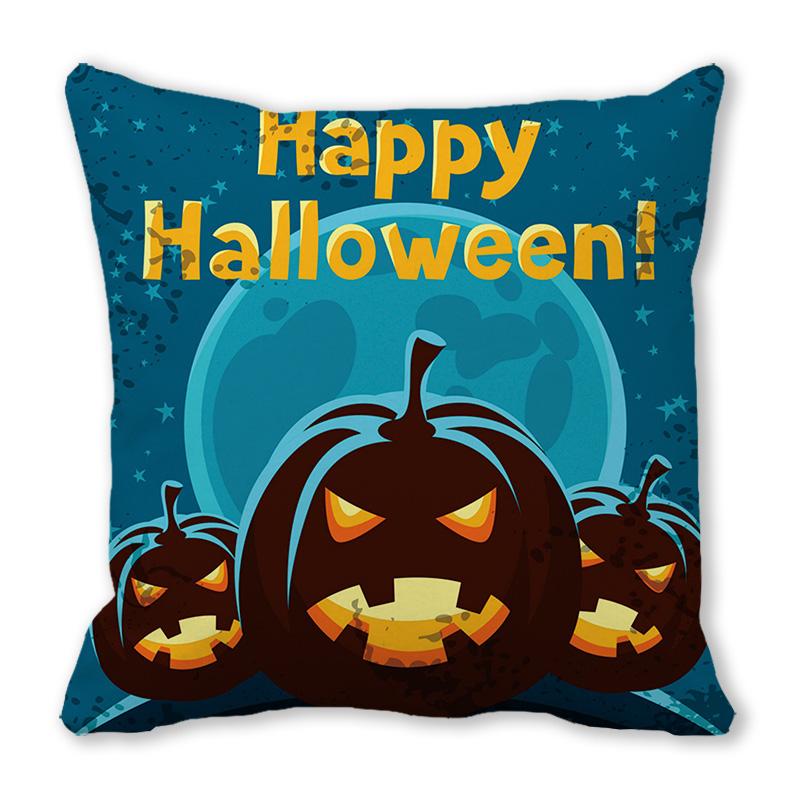 Home Decor Happy Halloween Cushion Cover Pumpkin Print Decorative Pillowcase Demon Cushion Cover 45x45cm Funda De Almohada