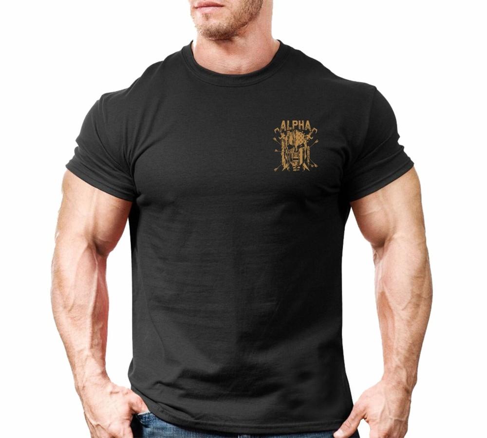 

Alpha Spartan T Shirt Gym Motivation Training Workout Boxing MMA Gymwear Pocket XL