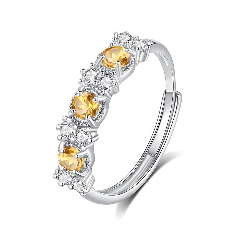 Shining Western Regions Colored Treasure Natural Crystal Stone Jewelry S925 Sterling Silver Niche Light Luxury Ring Women's Fashion Jewelry Gifts