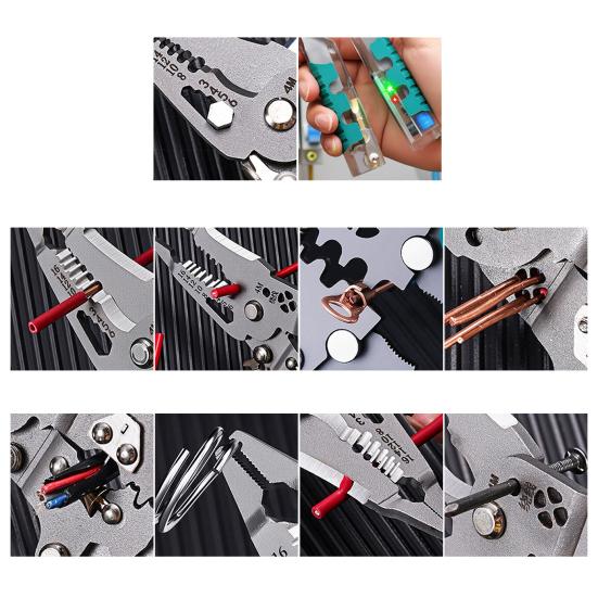 Screwdriver Wire Stripper Ergonomic Non-Slip Handle Easy To Use Foldable Design Compact Multi-tool Electrician Pliers