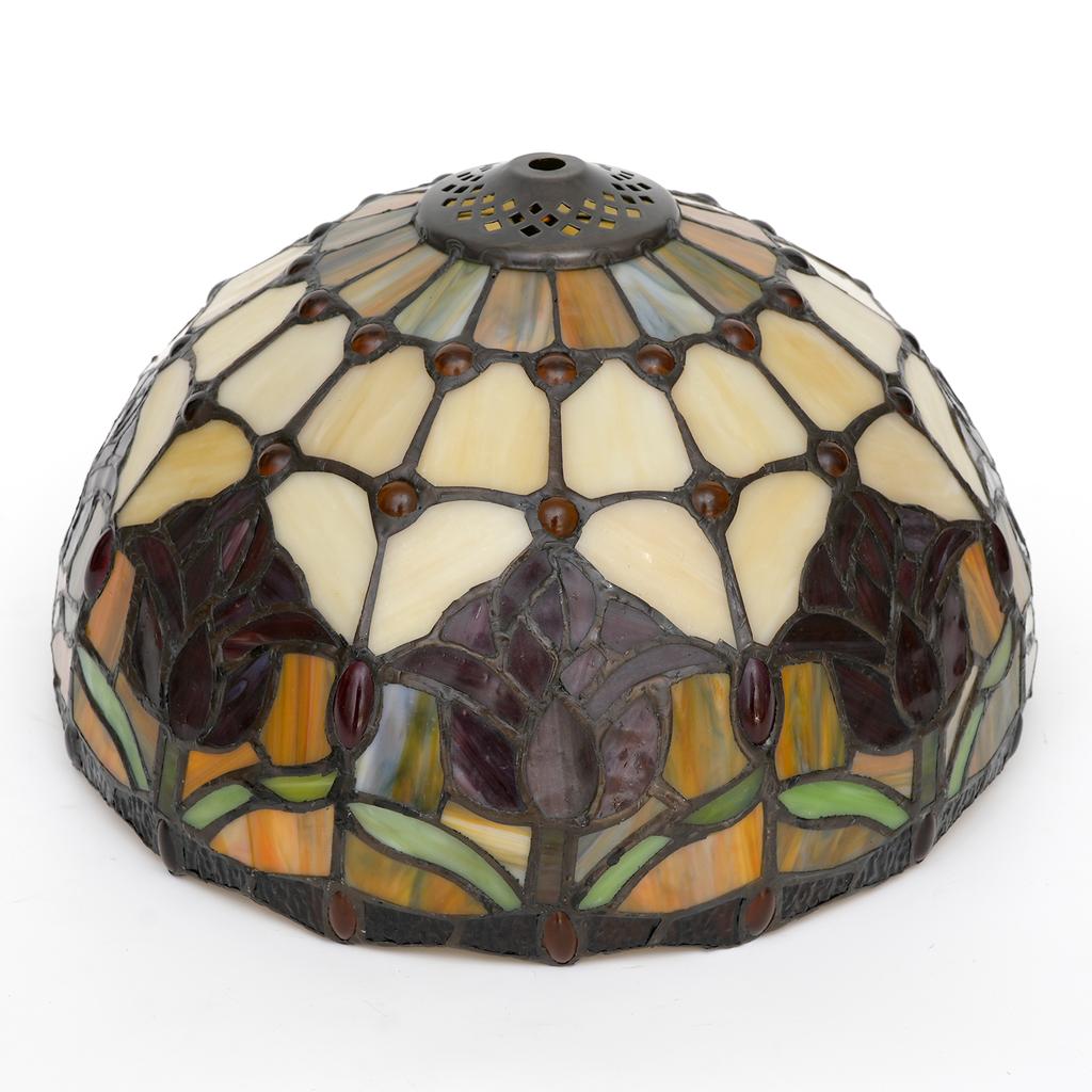 Ceiling Lamp Shade Replacement Only 12 Inch Red Pink Stained Glass Tulip Flower Style Lamp Shade Decorative for Table  Lampshade