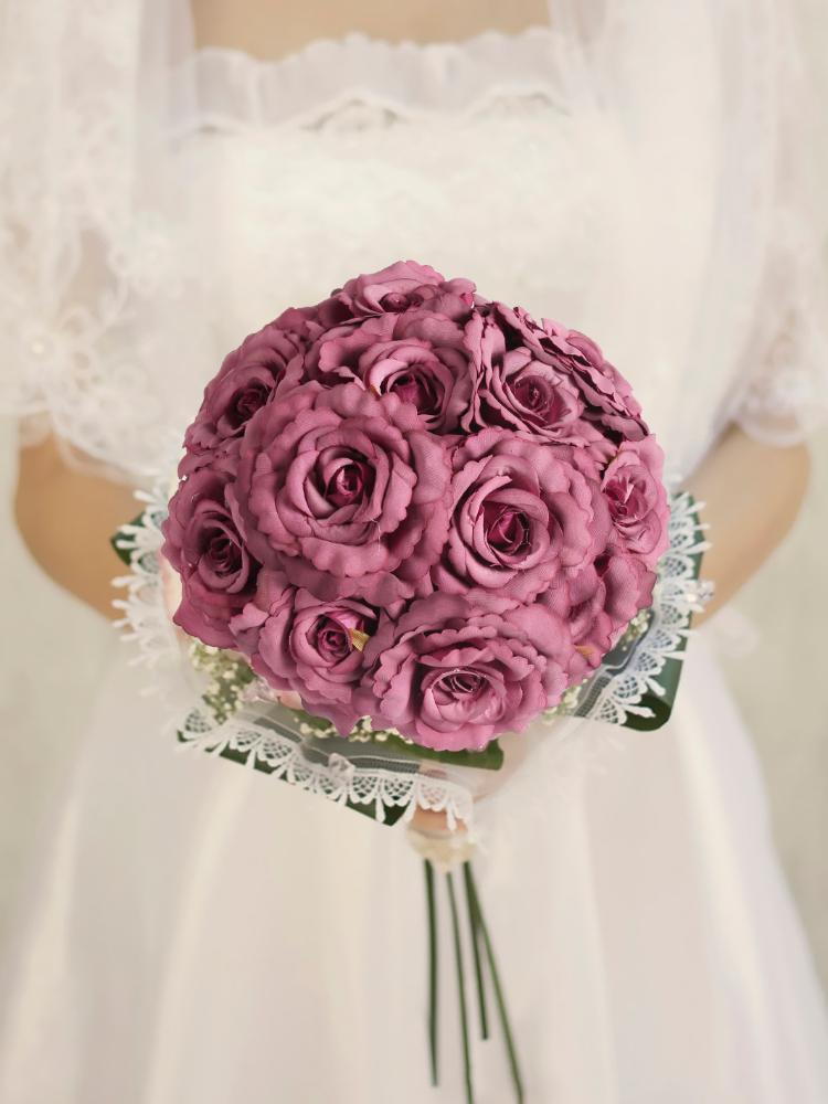 25 Bucăți Trandafiri Artificiali cu Aspect Real Flori Mătase Trandafiri Falsi pentru Buchet de Nuntă DIY, Petrecere a Miresei, Aranjamente Florale, Decorațiuni Mese Petrecere