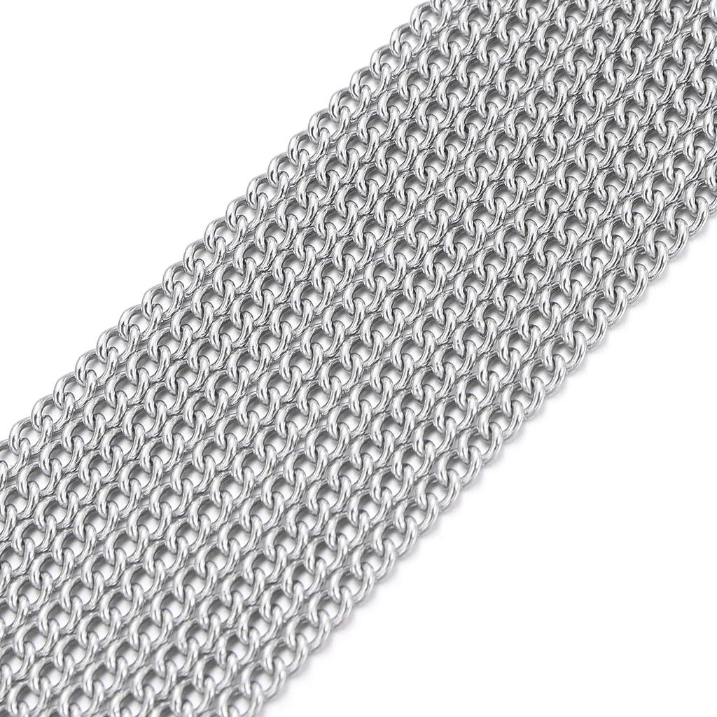 5Yards Stainless Steel Chains 1/1.5/2/2.5/3/3.5/4.5mm Bulk Link Chains For DIY Jewelry Making Necklace Bracelets Accessories