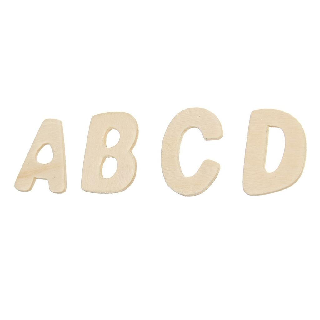 156pcs Wood Embellishments Wooden Letters Alphabet Scrapbook Craft Kids Toys Gift for Early Learning