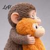 Detailed Carving Figurine 3D Printed Monkey Cute Small Holding Plush Toy Hand-painted