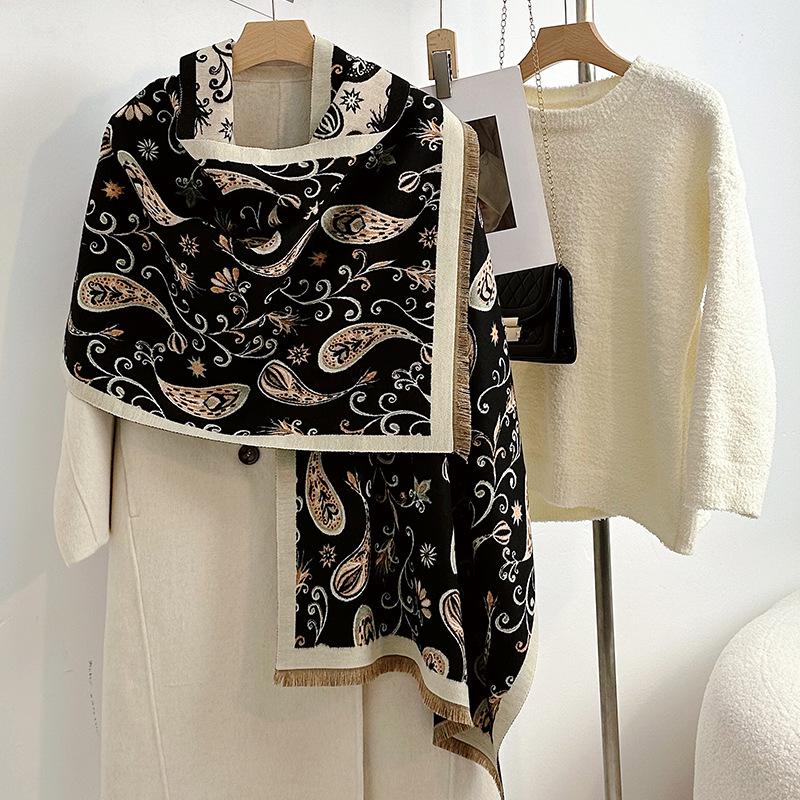 Women's Korean Style Cashew-Patterned Winter Scarf Shawl