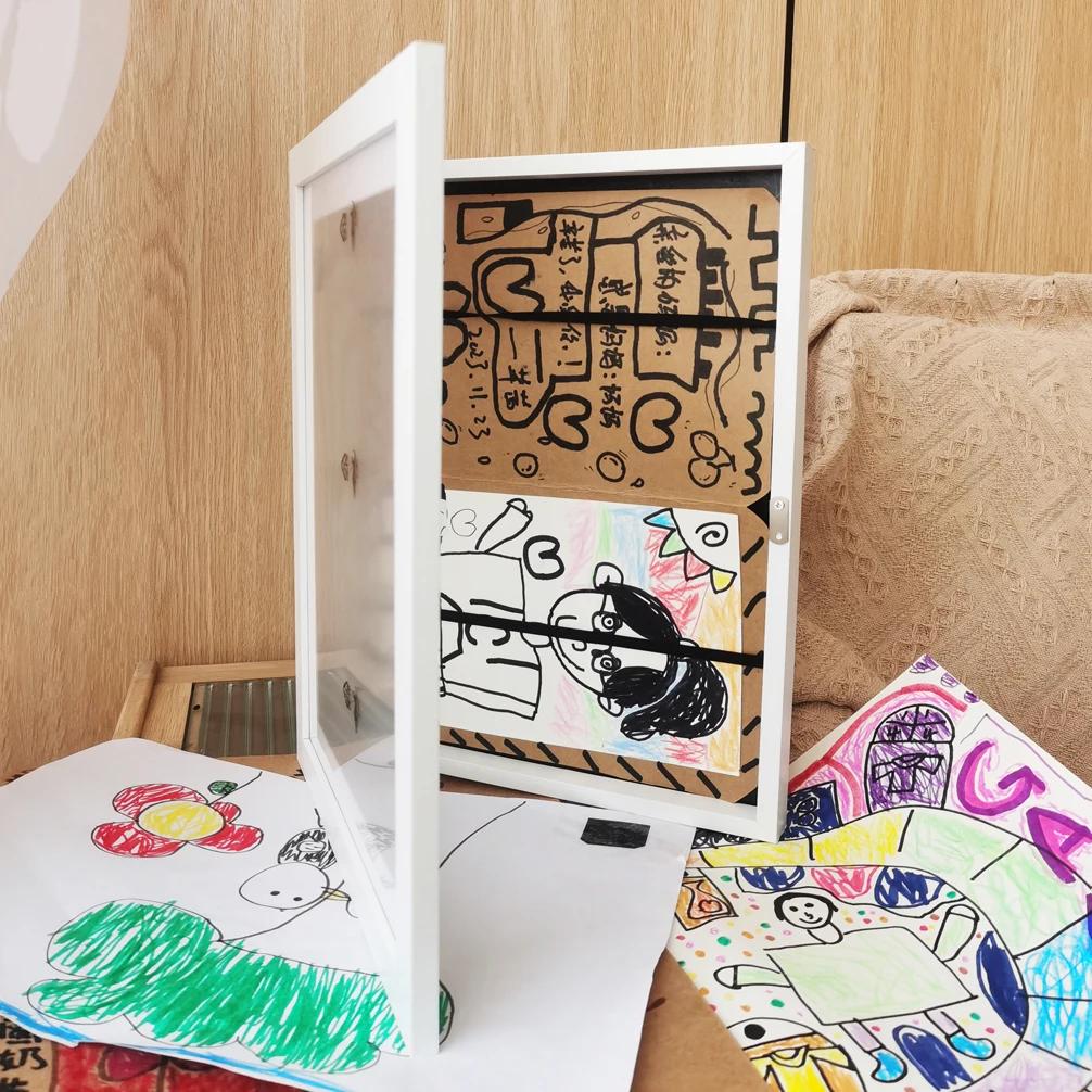 Kinder Kunst Rahmen Magnetisch A3 A4 Wechselbar Kinder Frametory für Foto Zeichnung Gemälde Bilder Anzeige Aufbewahrung Fotorahmen