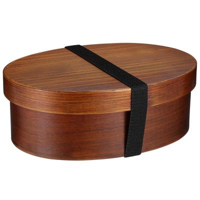 Amosfun Wooden Bento Box, 800ml, Japanese Style, Large Capacity, Stylish, Sushi Case, Removable Divider, Suitable for Men and Women, Commuting, School