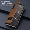 Solid Color Flip Leather Phone Case For Samsung Galaxy Z Fold 7 5G Fold7 Holder Design Protective Shell Protection Back Cover