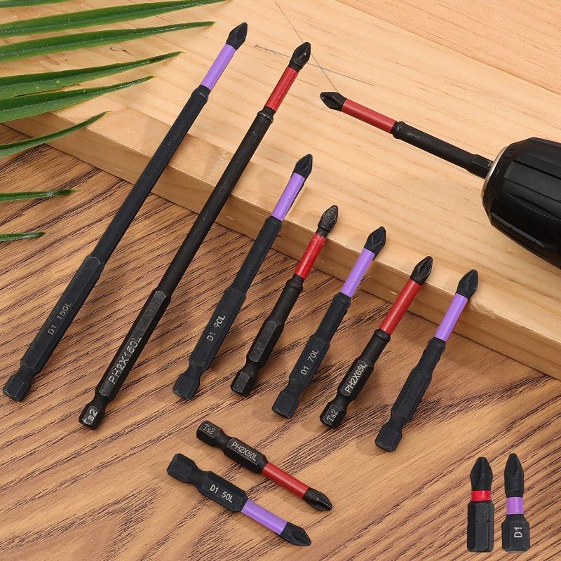 Heavy Duty Strong Magnetic Cross Screwdriver Set Alloy Steel Batch Head Anti-Slip Electric Screwdriver Tips Impact Drill Bits