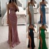 High Slit Maxi Dress Ultra,long Evening Gown Strapless One,shoulder Dress