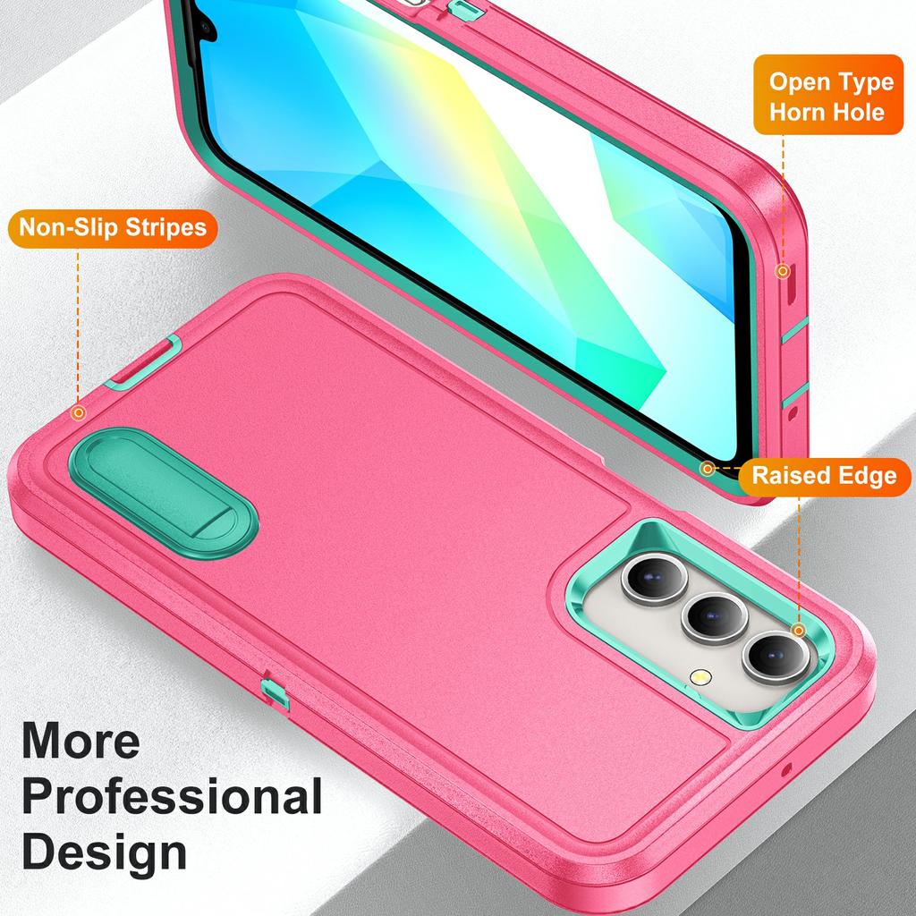 For Samsung Galaxy A16 4G/5G Case Kickstand Phone Cover PC+Silicone+EVA 3-in-1 Design