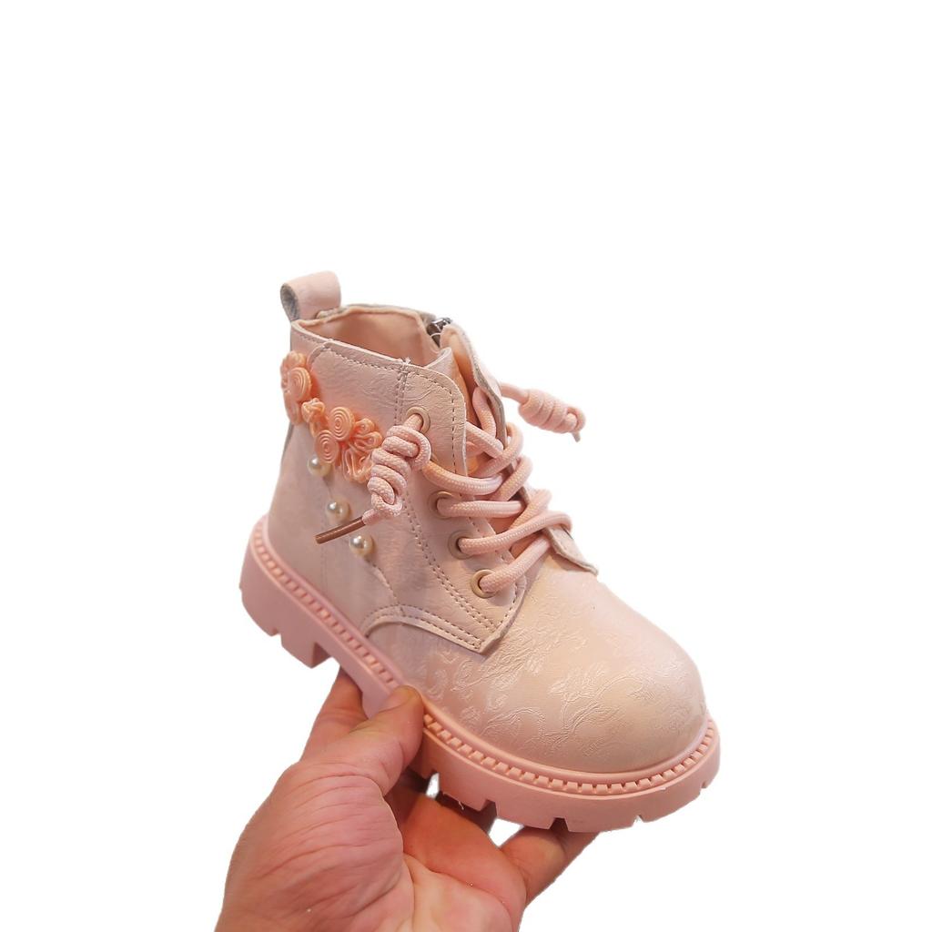 Girls Princess Short Boots Children's Fashion Martin Boots 2025 Autumn New Girls Foreign Style Single Boots Medium and Older Children's Leather Boots