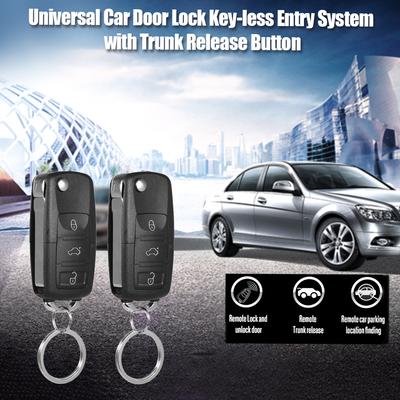 Universal Car Door Lock Trunk Release Keyless Entry System Central Locking Kit With Remote Control LED Connection Wire