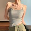 Sommerliches Damen-Camisole-Top mit ärmelloser Innenschicht und Unterschicht, dünnes Oberteil mit schmaler Passform und schöner Rückseite