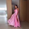 Summer New Solid Color Slit Suspender Maxi Tube Top Dress Sexy Women's Evening Dress For European And American Ladies