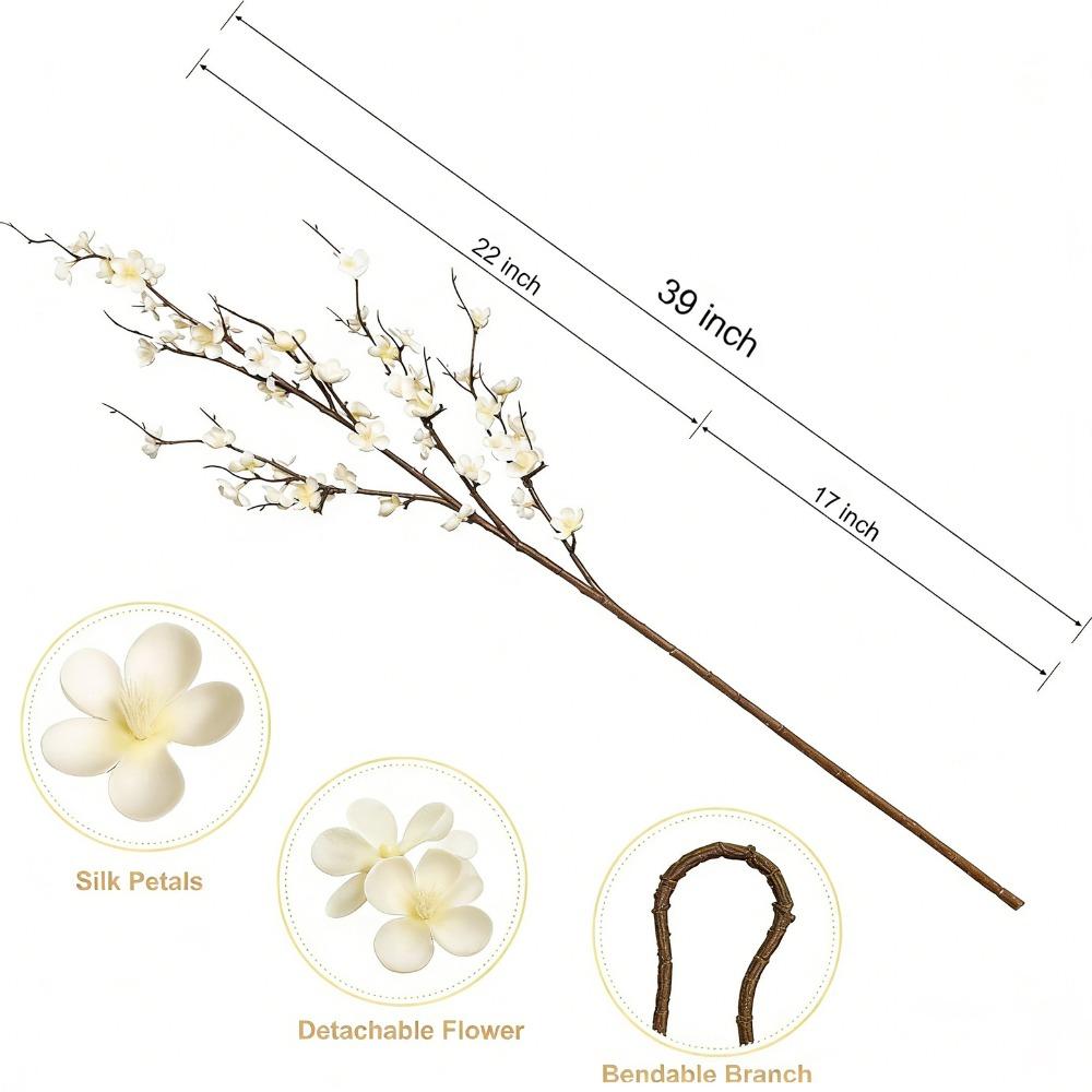 

New 39inch Artificial Plum Blossom Chinese Style DIY Wintersweet Faux Flower Long Branch Simulated Plum Blossom Home Decor белый