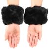 Womens Faux Furs Leg Warmers Wrist Cuffs Boot Covers Furry Boot Cuff Wrist Bands