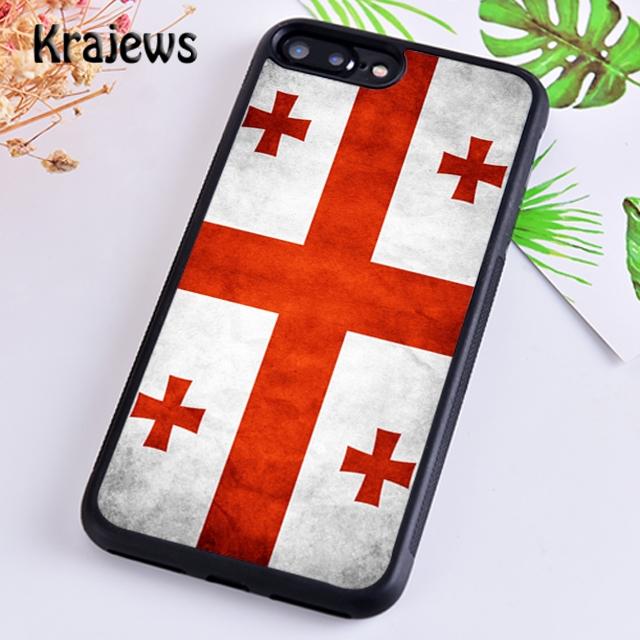 Krajews Georgia Grunge Flag Soft Phone Case Cover For iPhone 17 Air 16 15 14 plus 11 12 13 pro max Plus coque Fundas