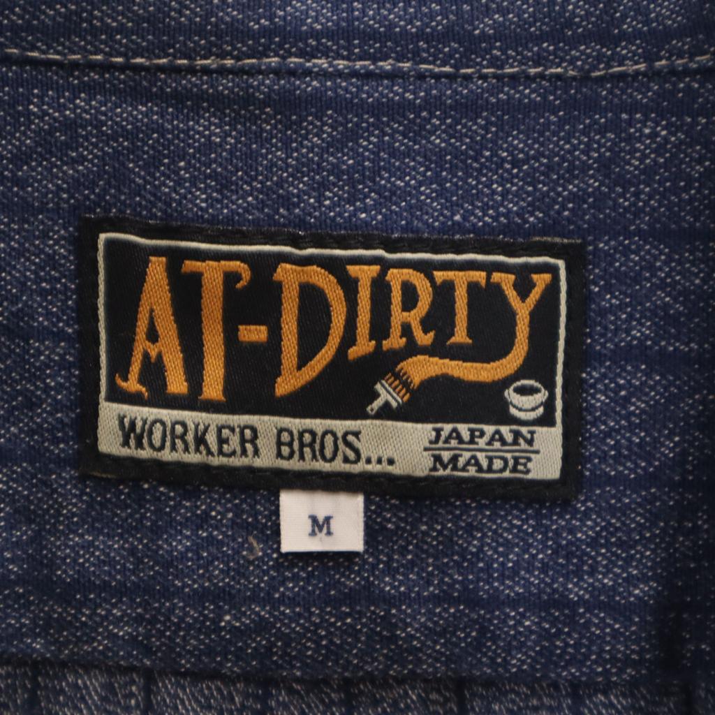 AT-DIRTY made in Japan Striped Pattern Long sleeve Denim shirt M Indigo Men's Used