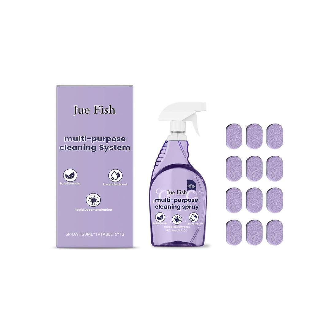 All-Purpose Cleaner Kit Instant Heavy Oil Stain Removal with Concentrated Tablets for Household Kitchen Bathroom Degreaser Spray