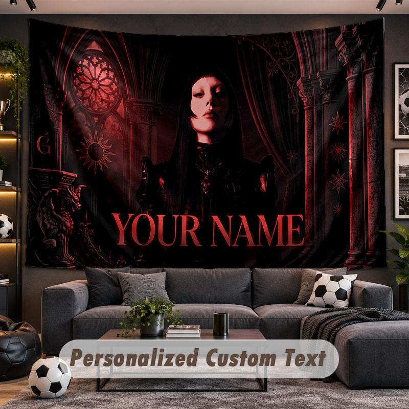 Wall Hanging Tapestry Custom NameLady Gaga Pattern Personalized Printed Fabric Wall Decor