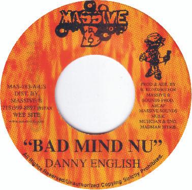 

7inch Record DANNY ENGLISH - Bad Mind Nu MAS183 Massive B US Reggae, Ska & Dub Used