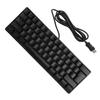 USB Wired Gaming Keyboard 60 Percent RGB Backlight 61 Keys Portable Compact Keyboard for PC Gamer Typist Black