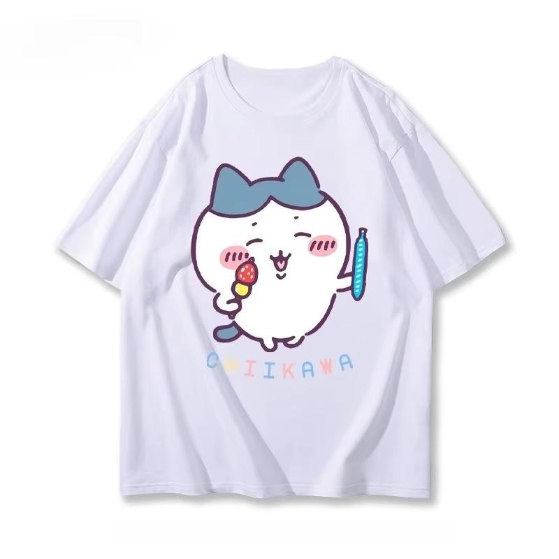 Chiikawa Cartoon Cute Pattern 3D Printed Short Sleeves T-shirt Casual Trendy Breathable Women's T-shirt Top