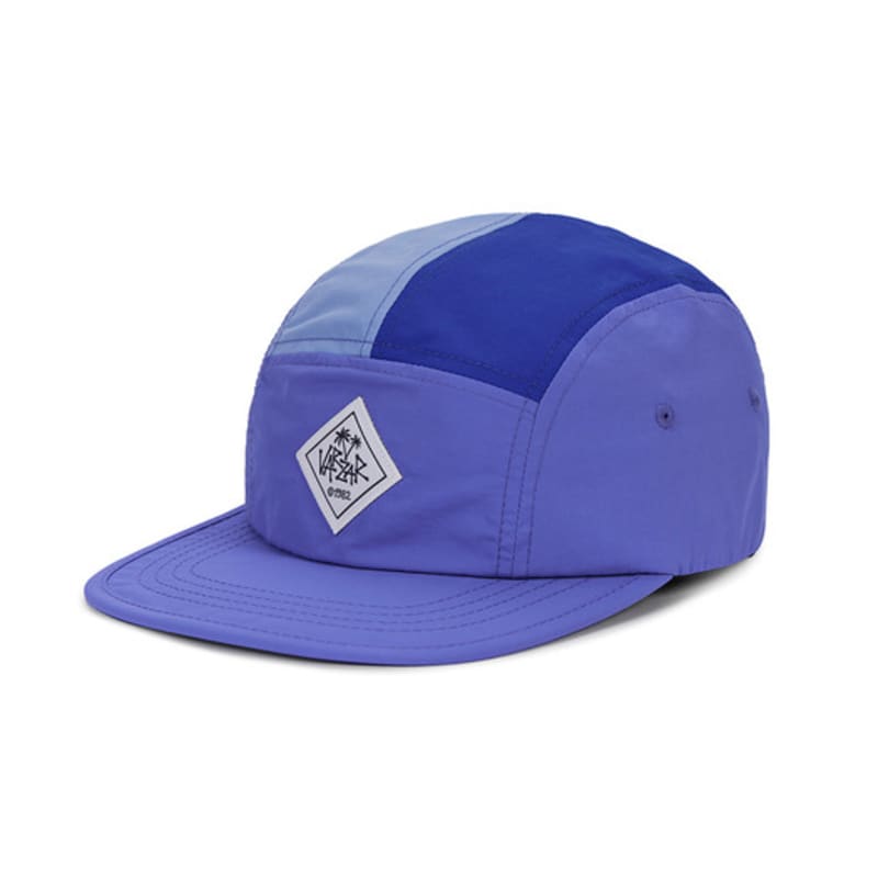 VARZAR Multicolor Palm Tree Label Camp Cap Blue