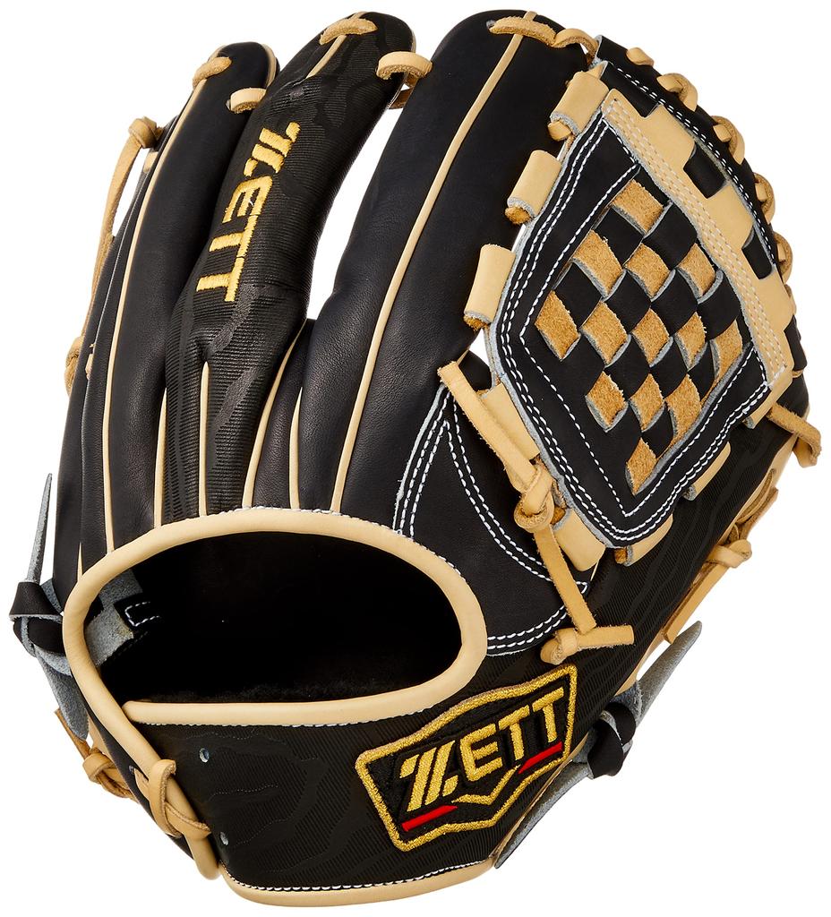 ZETT Pro Status Sosuke Genda Baseball for Second and Night Brown Size 4 Glove, Right-Handed Throw, Shortstop, Black/Pastel (1932N), (BRGB32450)