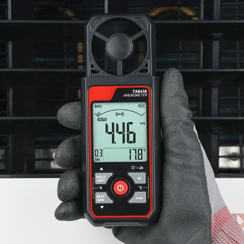 Portable Digital Anemometer Handheld Wind Speed Meter Compatible for Measuring Temperature WindChills with Backlamp LCD