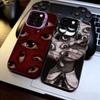 Spooky Scary Red Eye Face Phone Case For iPhone 17,16,15,14,13,12,11 Plus,Pro Max,XS,Colorful Silver Black Cover