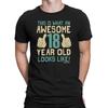 Herren 18. GEBURTSTAG T-Shirt Herren Damen Tees Top AWESOME 18 Jahre Alt Premium Qualität Geschenk Achtzehn